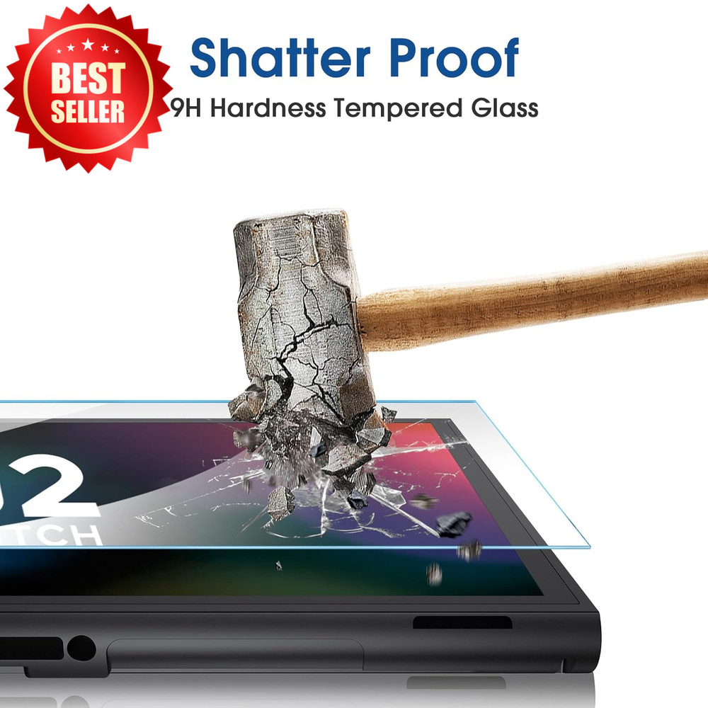 Auto-Alignment Nintendo Switch 2 Screen Protector 7.9", 2-Pack, Anti-Scratch