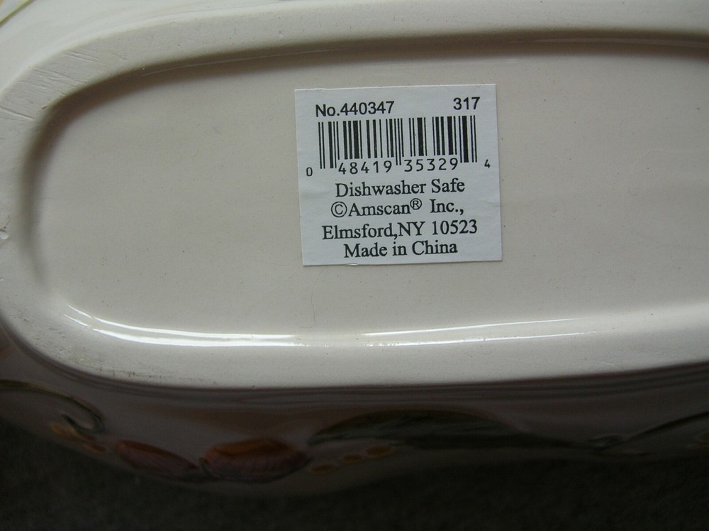 Amscan Home "Wheat" Ceramic Olive Dish NIB