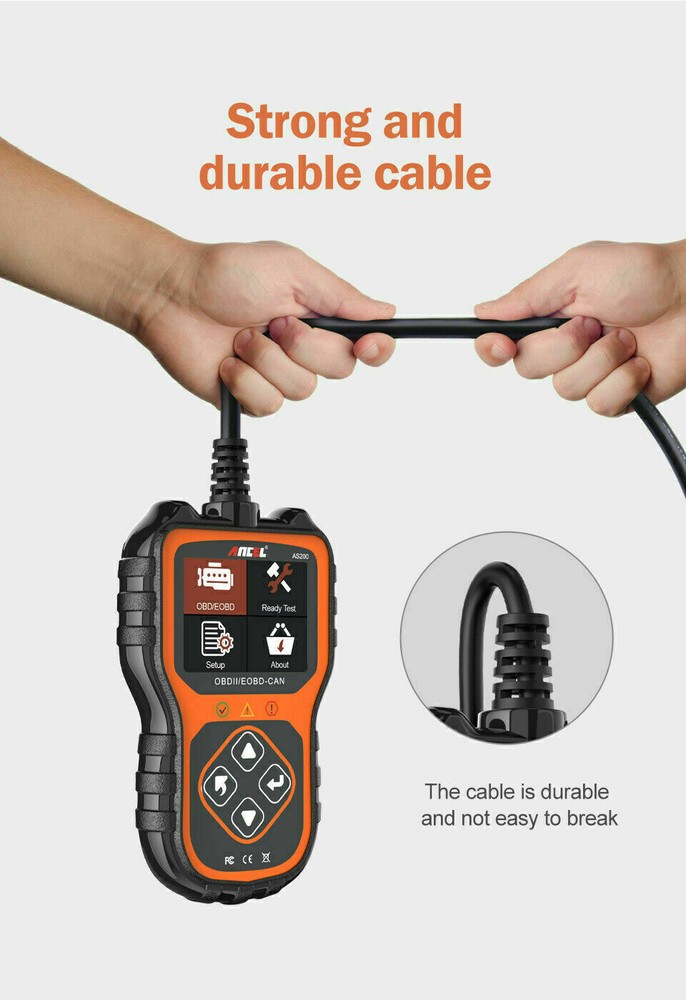 Auto OBD2 Diagnostic Scanner Car OBD Code Reader Check Engine Fault Ancel AS200