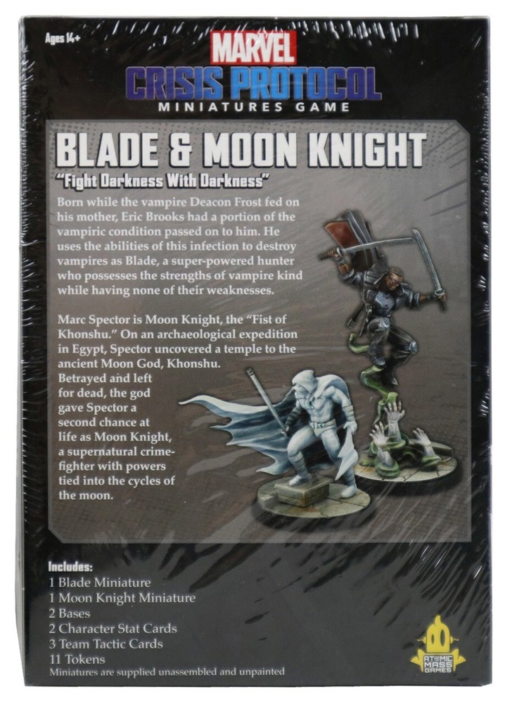 Marvel Crisis Protocol Blade & Moon Knight Character Pack Miniatures Game New