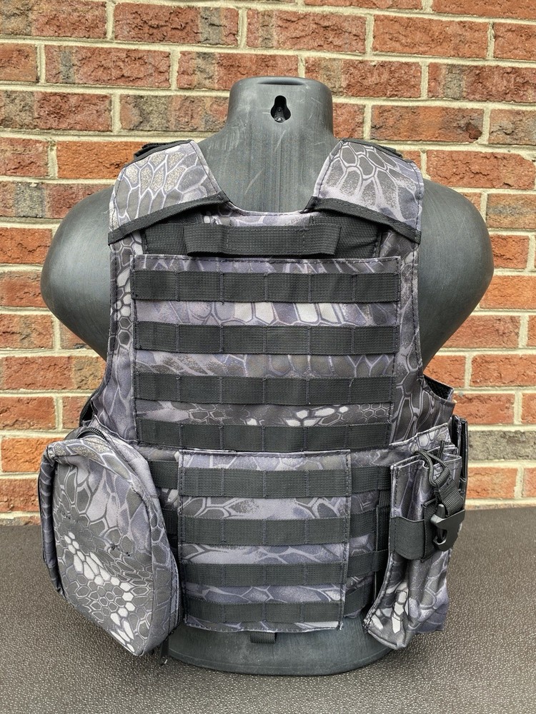 Tactical Vest Python Black Camo Camouflage Plate Carrier Military- Adjustable