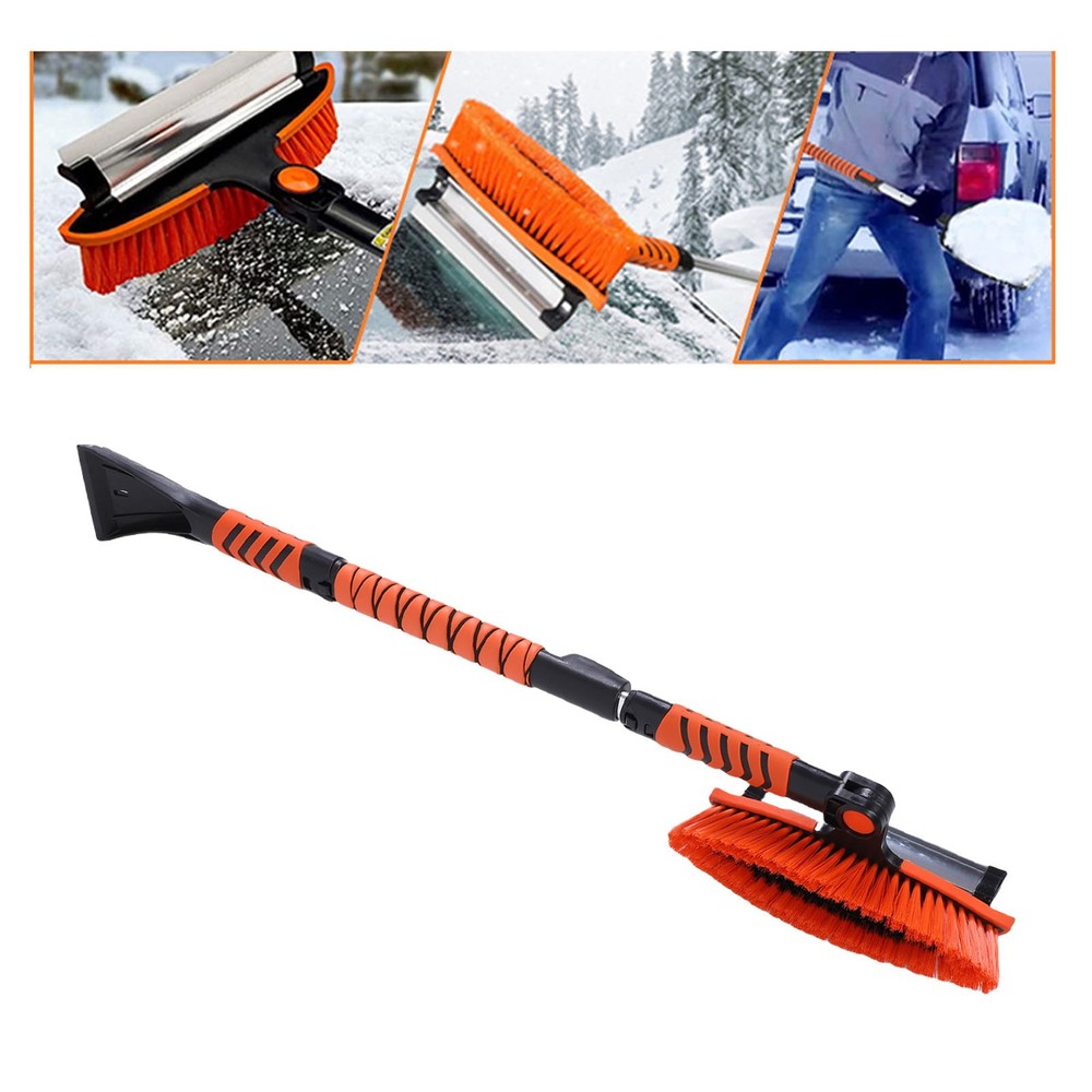 4 In 1 Extendable Snow Brush Ice Scraper For Car Windshield DERL