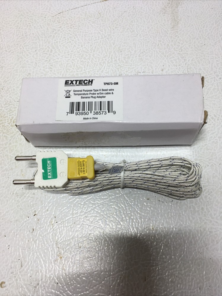 Extech Tp873-5M Bead Wire Temperature Probe,196 In.L