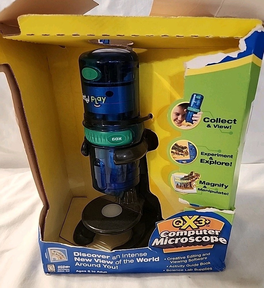Intel Play QX3+ Computer Microscope 8 & Up includes an activity guide book