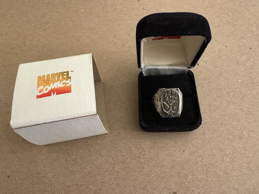 1993 RARE Spider-man Sterling Silver Ring Marvel Comics Planet Studios Size 11