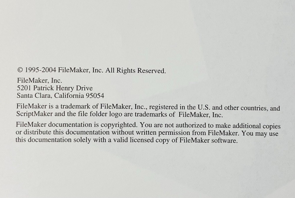 File Maker Pro 7 Getting Started Guide | Vintage User Manual Only | No Software