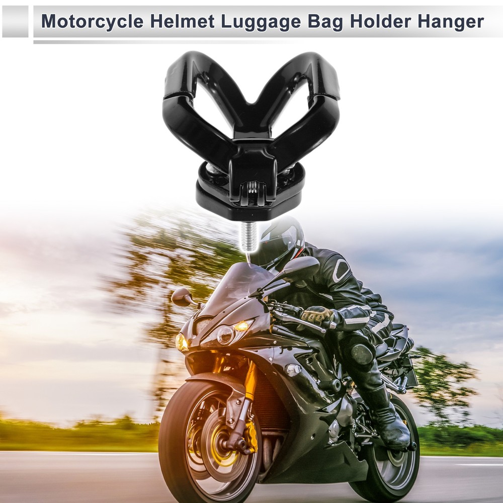 Double Butterfly Hook Open-Closed For Motorcycle 1pc Black