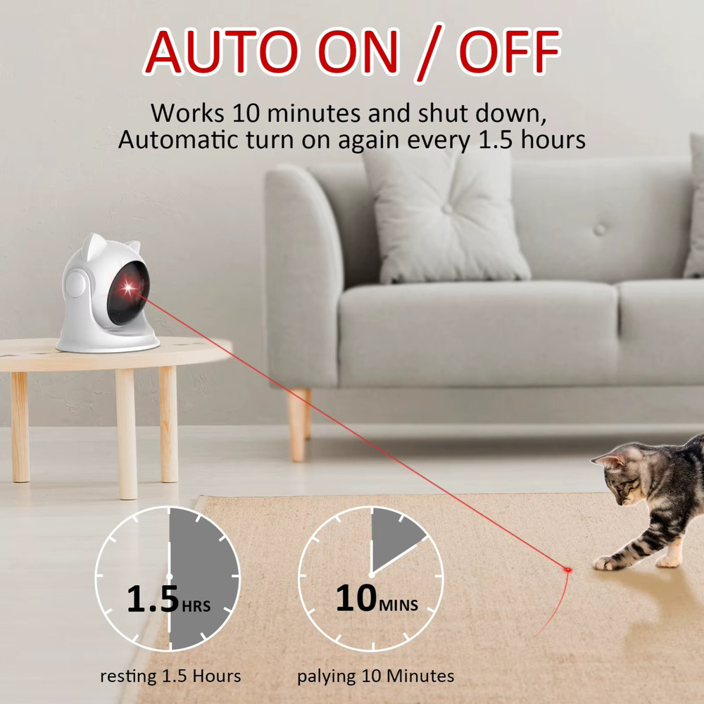 Automatic Cat Laser Toy Interactive Light Chaser for Pets