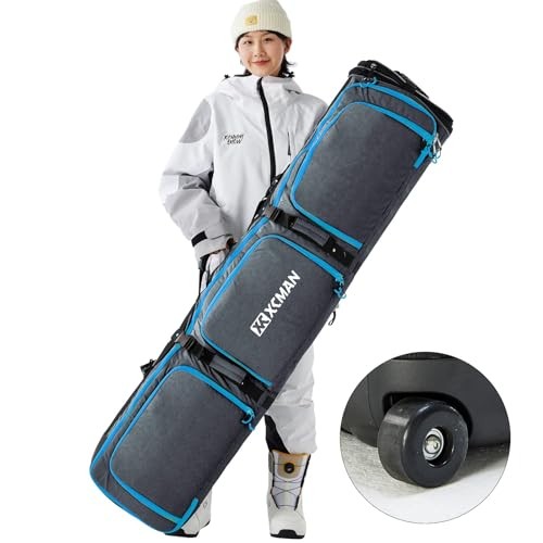 Roller Snowboard Bag with Wheels Adjustable Length… Grey