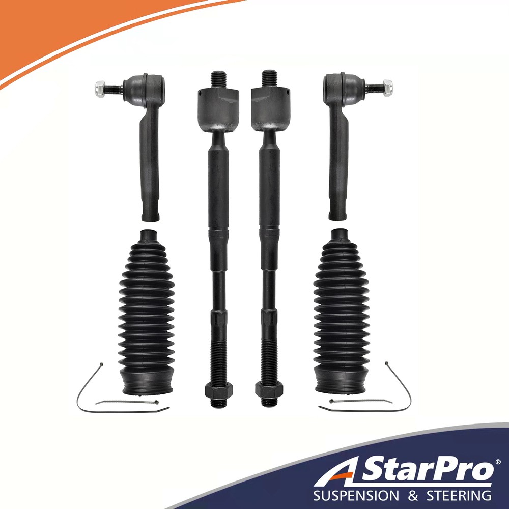 6pc Front Inner Outer Tie Rod Ends Link for 2003 - 2006 2007 2008 Toyota Corolla