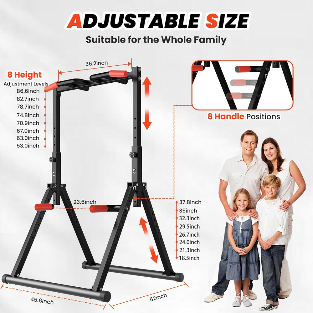 DOBESTS Power Tower Pull up Bar Free Standing, Adjustable Foldable Pull up Stati