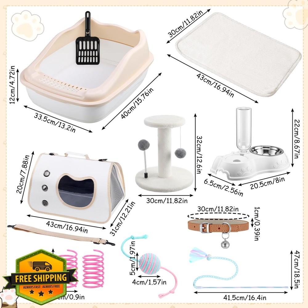 Eccliy Kitten Starter Kit, 10 Pcs, White Essentials