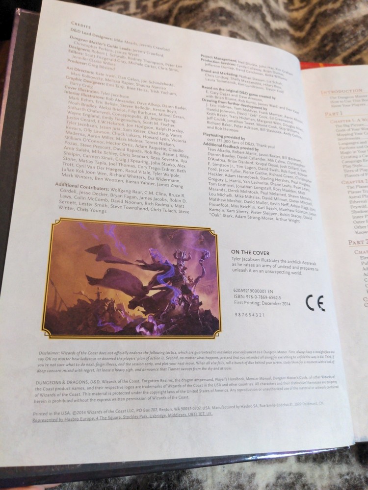 Dungeons and Dragons • Dungeon Master's Guide 2014 1st Print • D&D