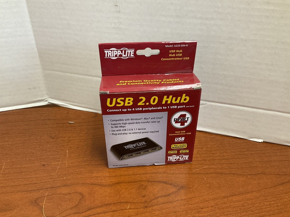 Tripp Lite 4-Port USB Mini Hub, Black/Silver