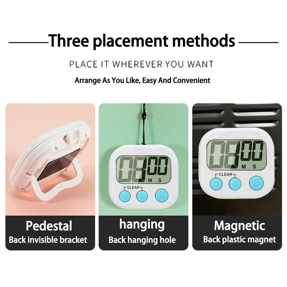 1-8 pcs Timer Kitchen Study Work Exercise Training, Outdoor Clear and loud alarm