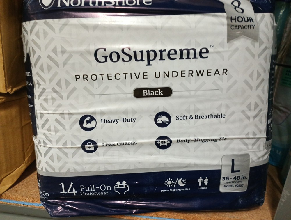 14 Ct, Black,  Unisex Go Supreme Pull On Underware,   782