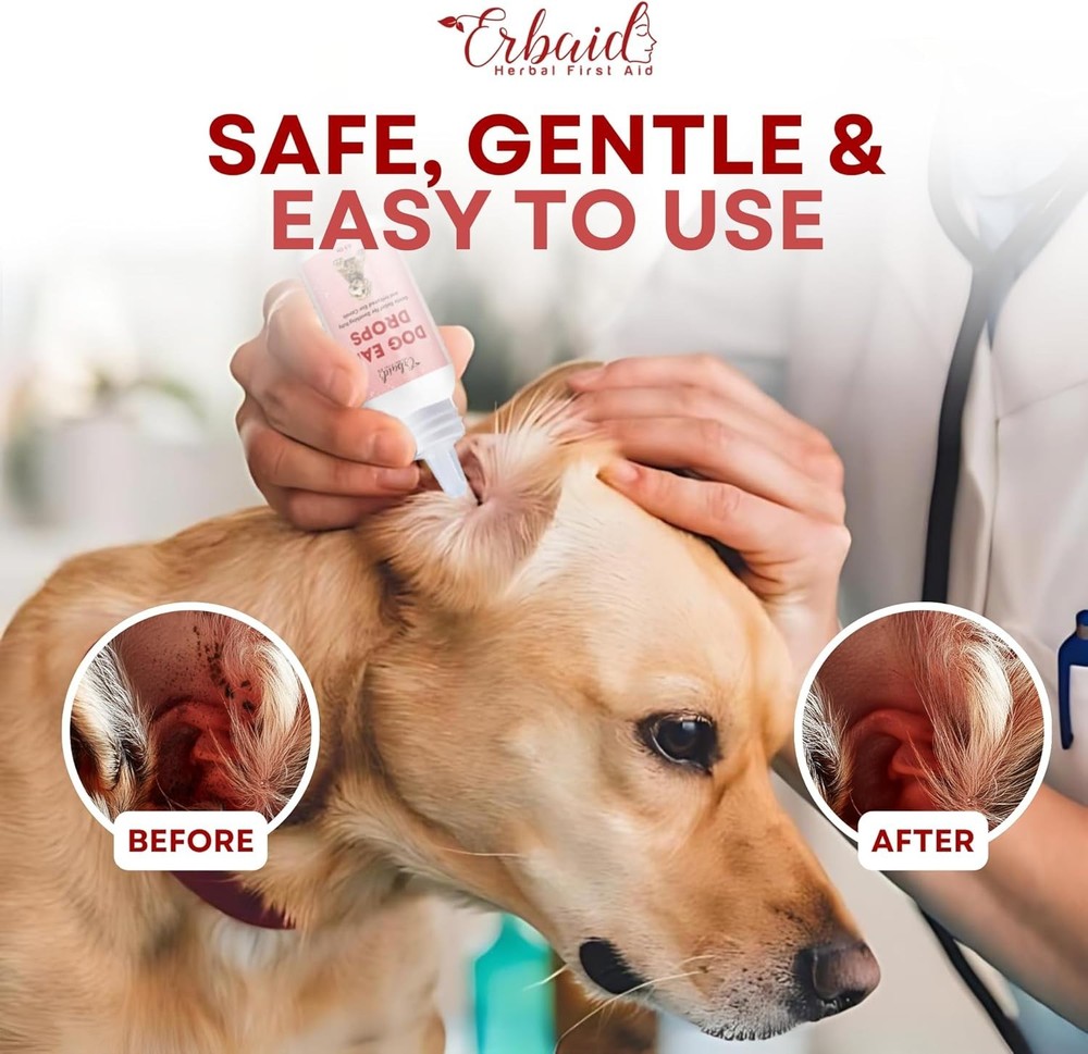Clear Ear Cleaning Solution for Dogs - Relieves Itching & Odor Naturally