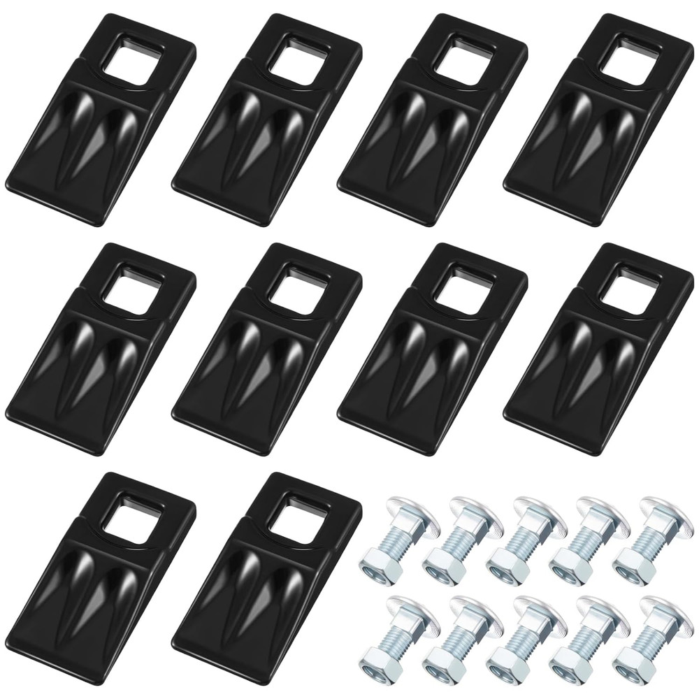 10 Pack Square Hole Replacement Auger Teeth with Hardware, High Hardness Carbon