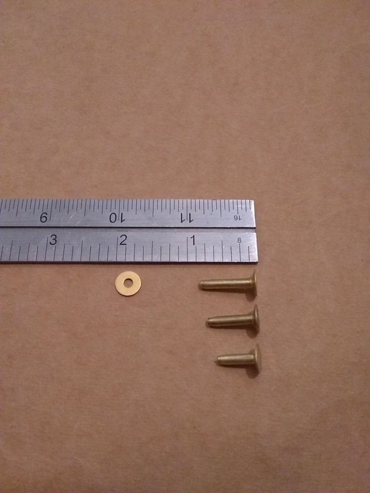 Solid Brass Flat Head Rivets & Burrs 12 Gauge Assorted (1 Pound) SCA