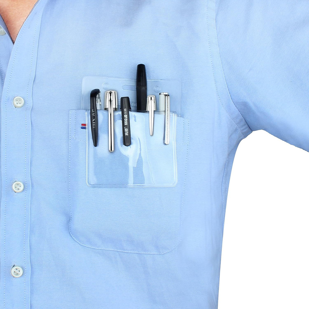 5 Pack Heavy Duty Pocket Protector for Shirts, Lab Coats, Pants - Multi-Purpose-