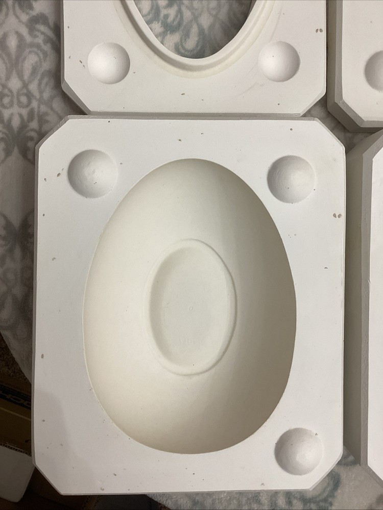 VTG Cramer HC#173 Large Plain Egg Box Candy Dish 2 Molds Ceramic Slip Cast Mold