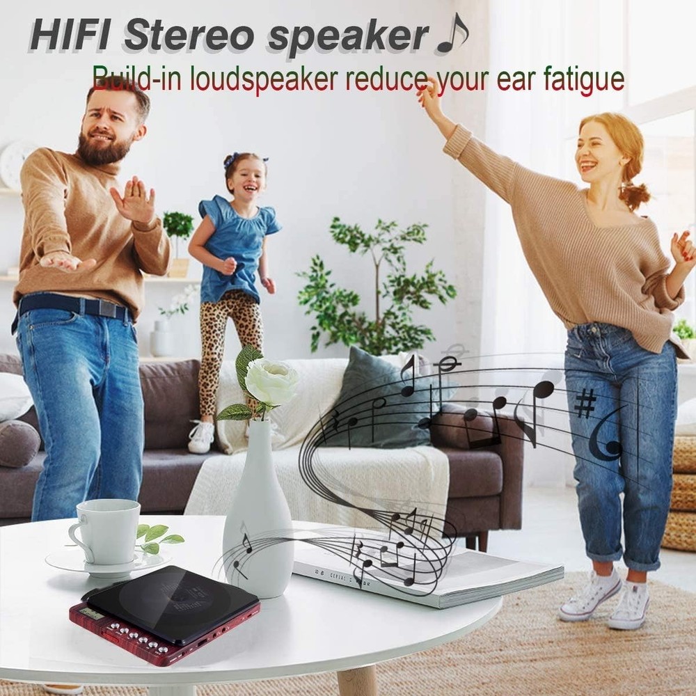 Versatile CD Player with Bluetooth, Anti-Skip Technology & Dual Audio Jacks