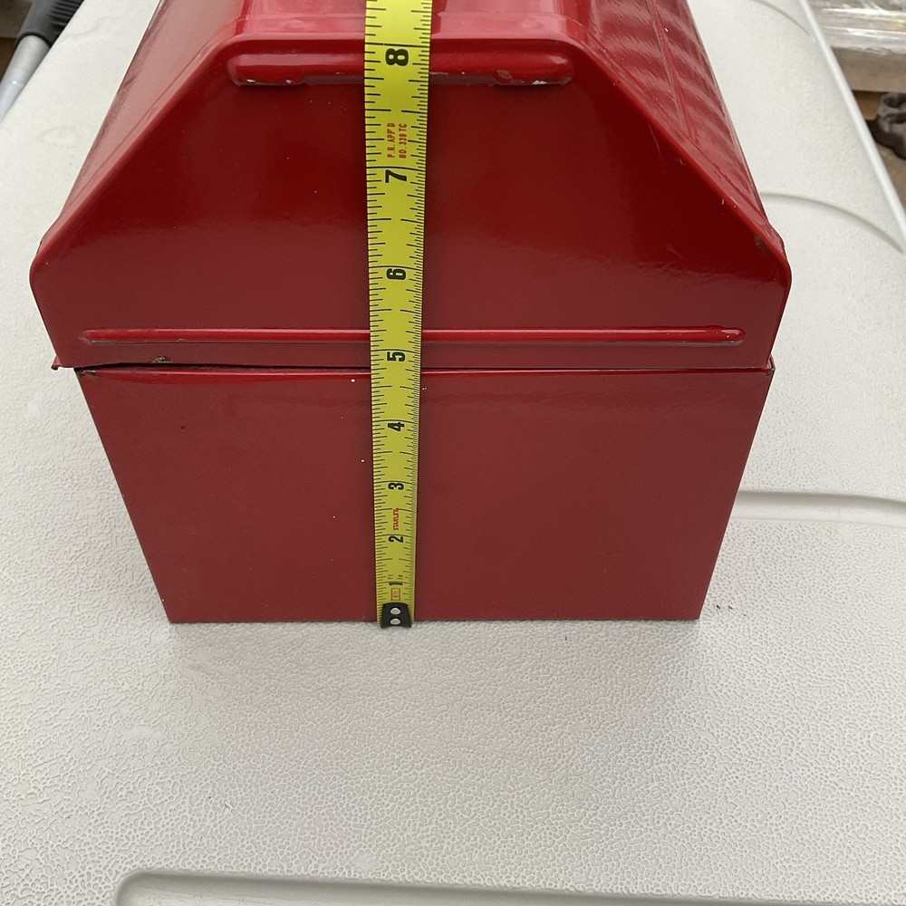 Vintage Craftsman Metal Tool Box - Red With Handle