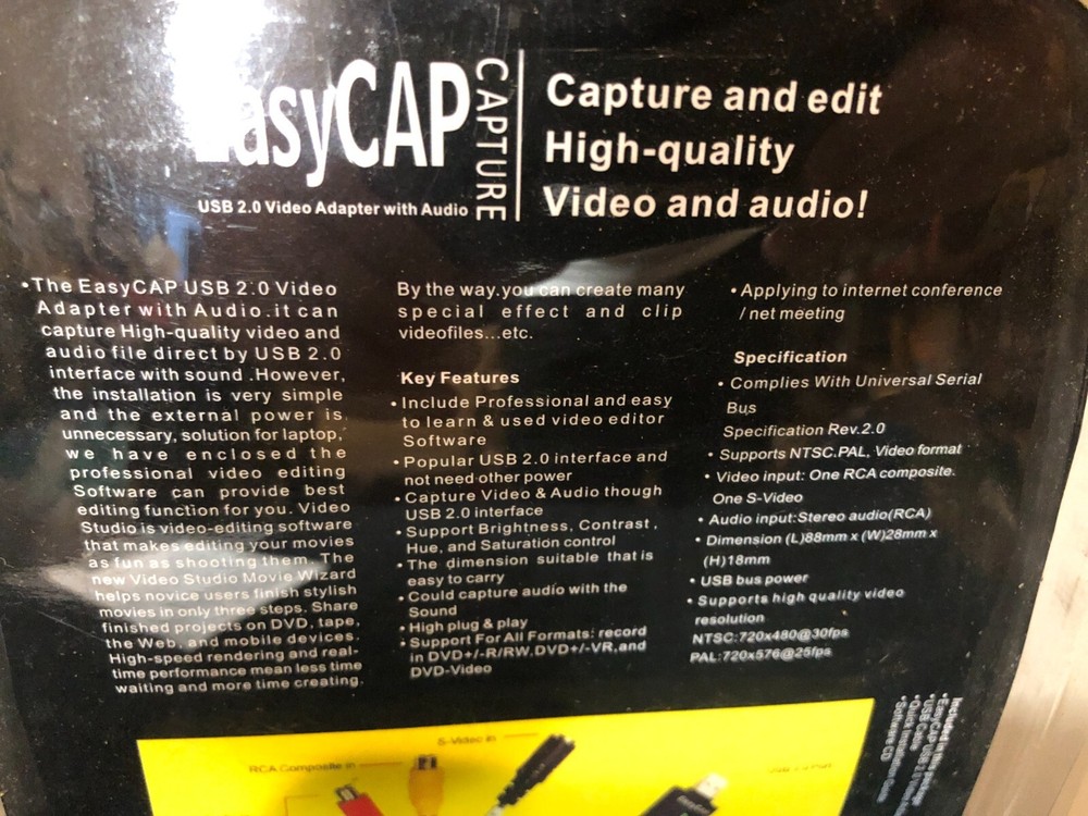 EasyCAP Capture USB 2.0 Video Adapter with Audio