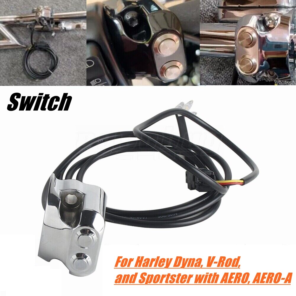 1" Handlebar Mounted 2 Button Switch Controller For Harley Dyna V-Rod Sportster