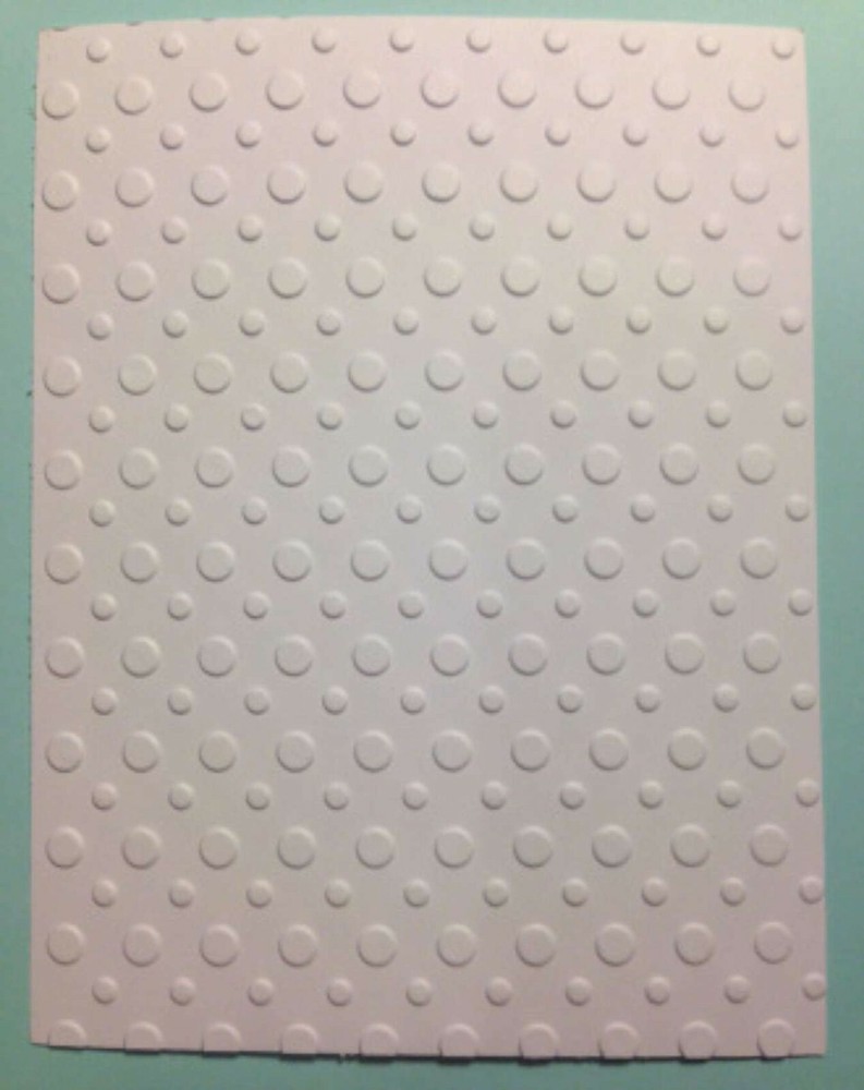 EMBOSSING CARD FRONTS SET OF 8 "MULTI SIZED DOTS" SHEETS WHITE CARDSTOCK