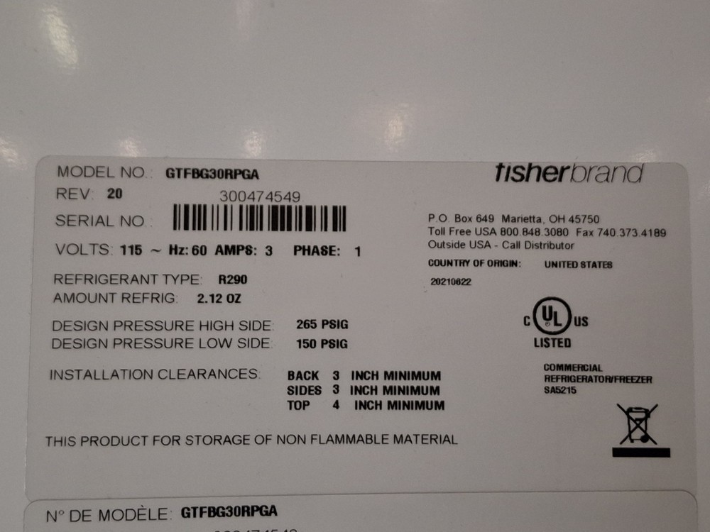 Fisherbrand Isotemp General Purpose Laboratory Refrigerator