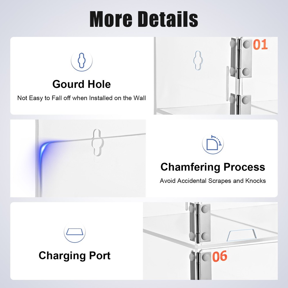 Clear Acrylic Cellphone Locker Rectangular Cell Phone Storage Box with Keys