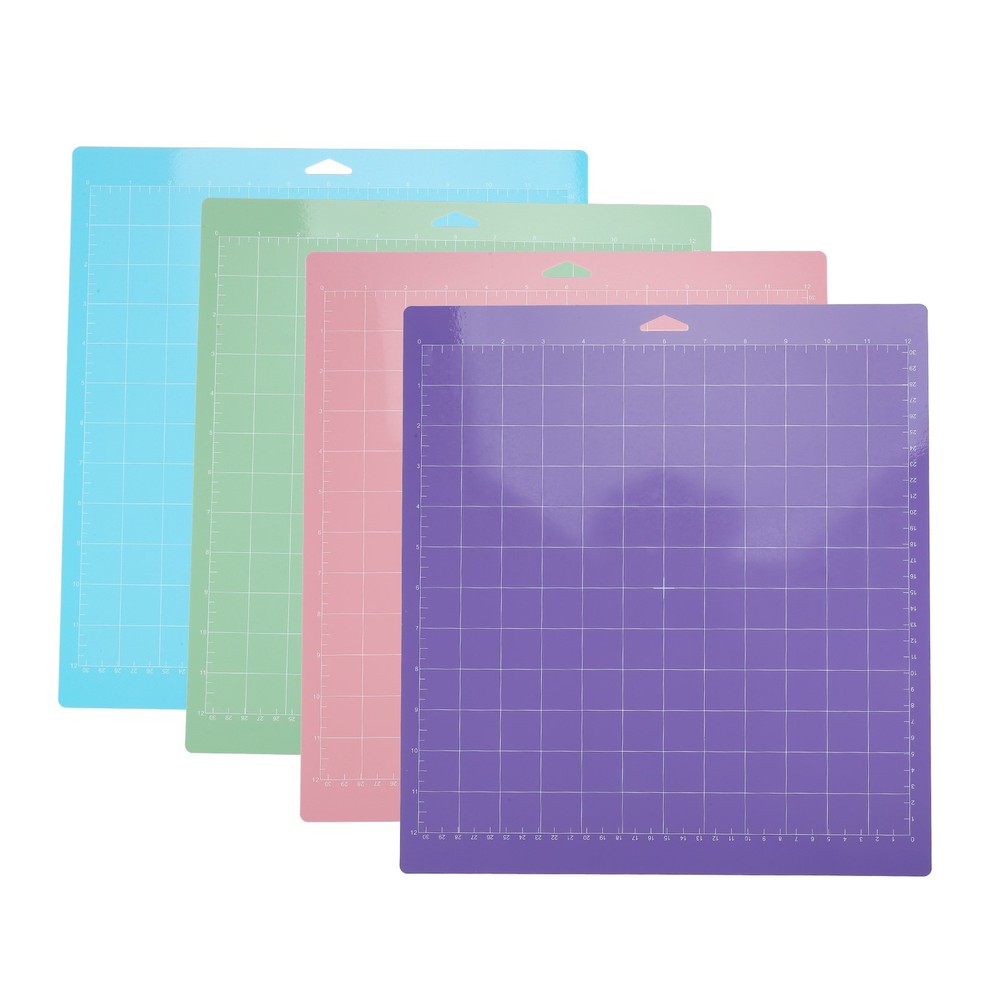 4 Pcs Mixed Color PVC Cutting Mat Grid Cutting Pads Cutting Plotter Pad7235