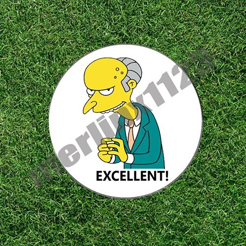 Mr. Burns Excellent! Simpsons Golf Ball Marker +Switchblade Divot Tool