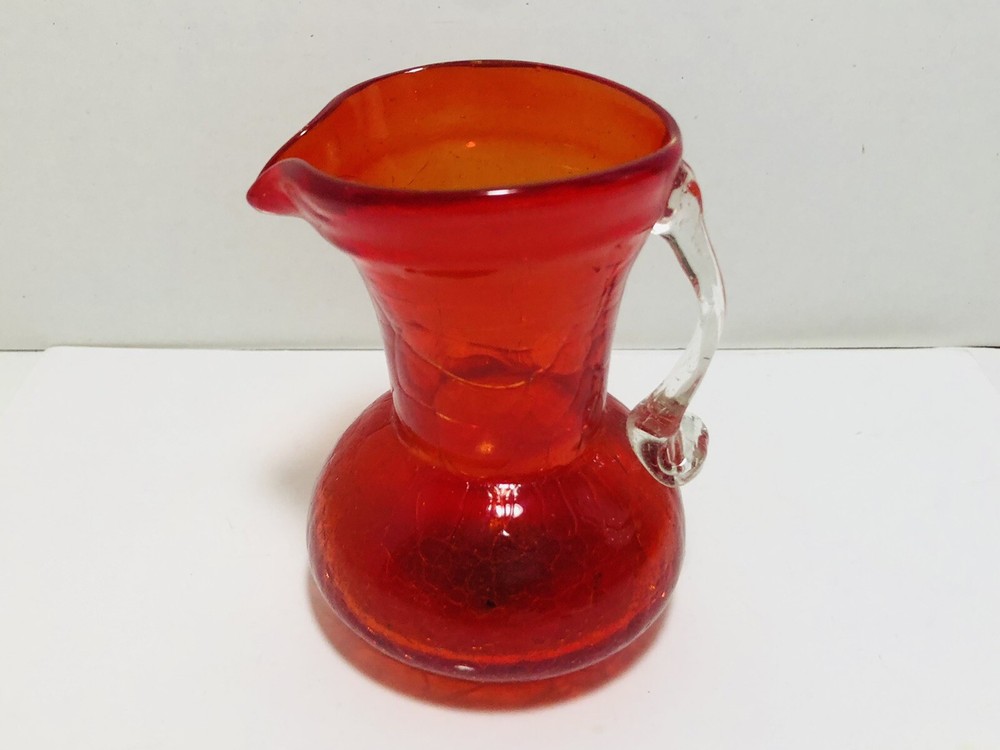 5 inch hand blown ruby red vase