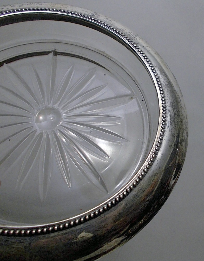 PAIR STERLING SILVER Frank WHITING Large WINE CHAMPAGNE COASTERS
