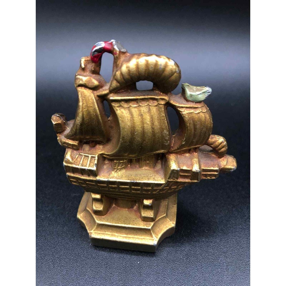 Small Miniature Cast Metal Sailing Ship