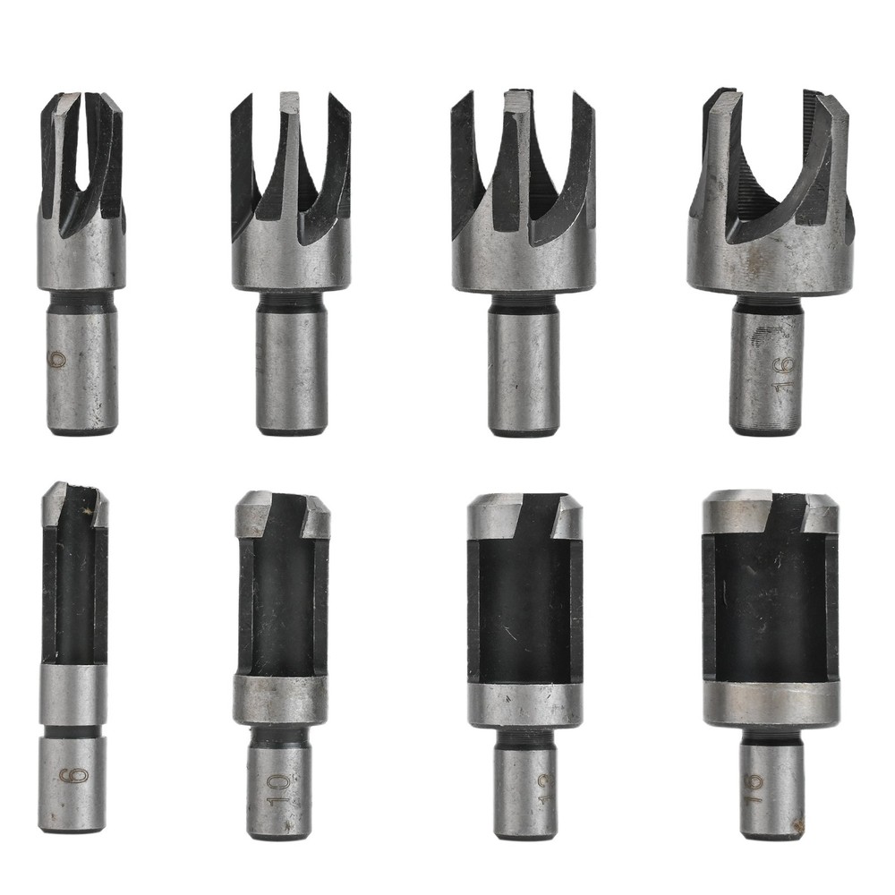 Four Flute Design Dowel Drill Bits Set High Efficiency Woodworking Tool 8Pcs