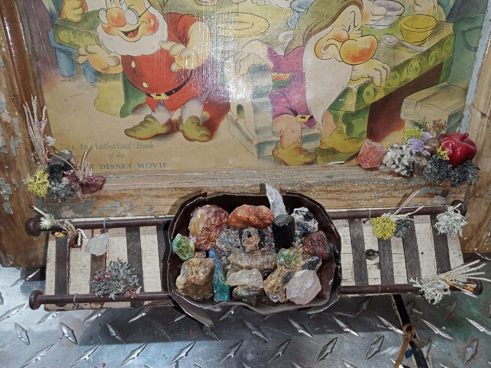 Snow White Vintage Cloth Book In A Custom Made Frame