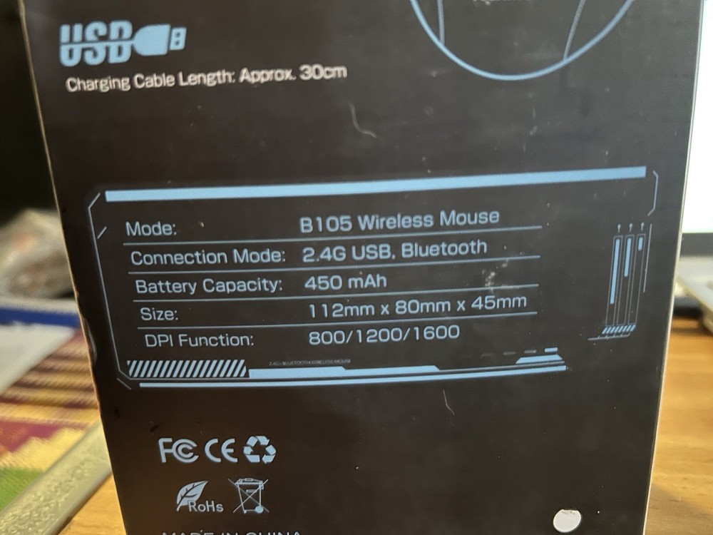 Nexmora 2.4G Bluetooth Wireless Mouse Model B105 Silent Clicking White New