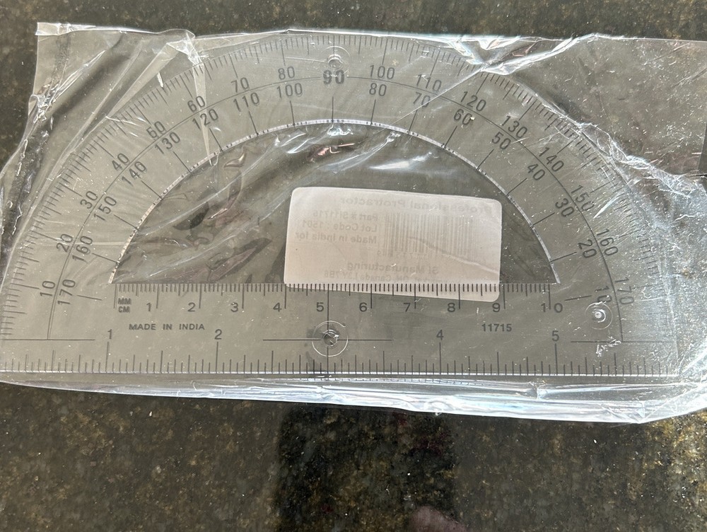 SI Manufacturing Professional Half Circle 6" Protractor