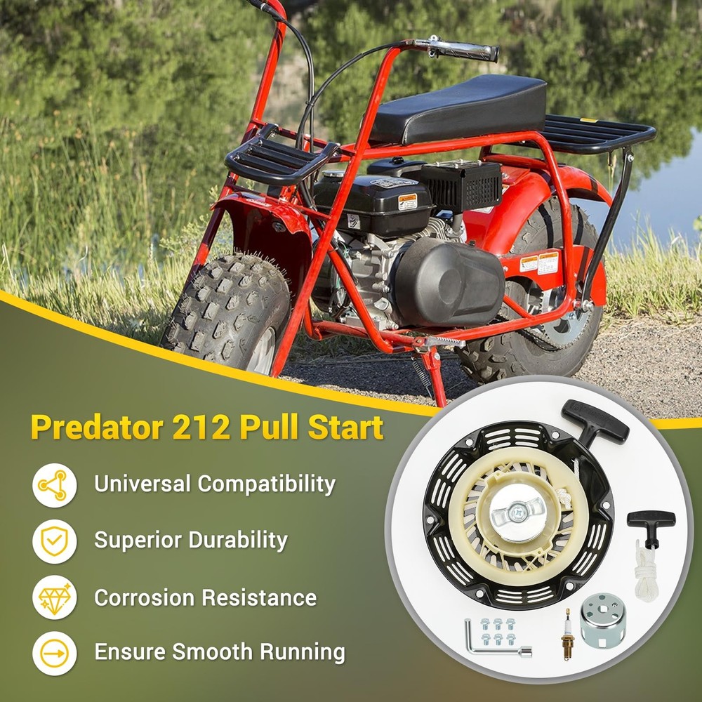 HIAORS 212cc Pull Start Recoil Starter Assembly Replacement for Black