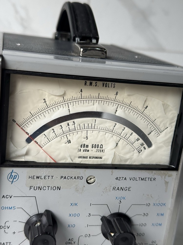 Hewlett Packer Voltmeter 427a Missing Power Cord - Unattested Vintage
