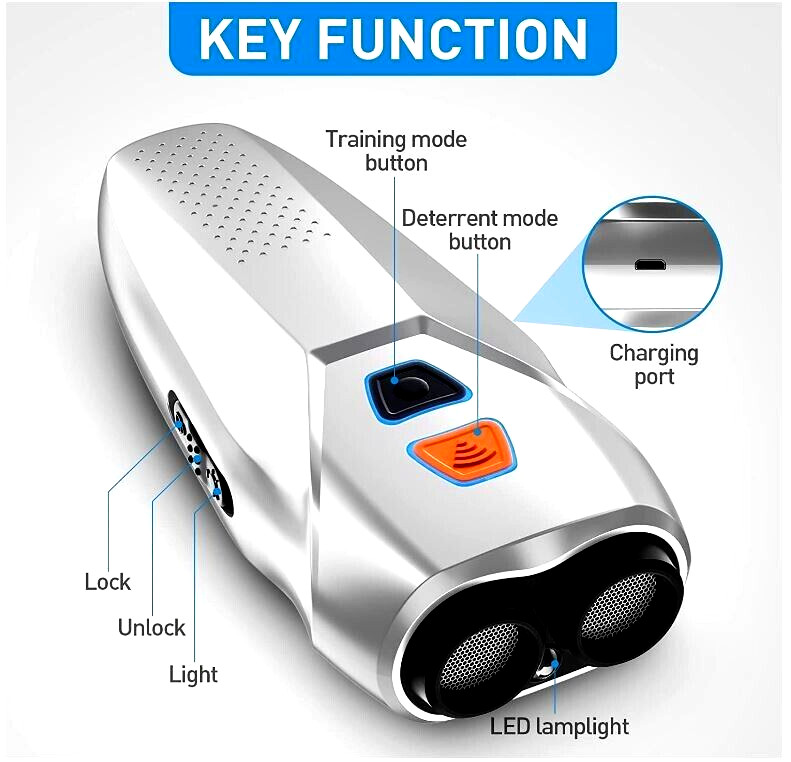 Dog Barking Control Devices Dual Sensor Anti Barking Device with Training/Det...