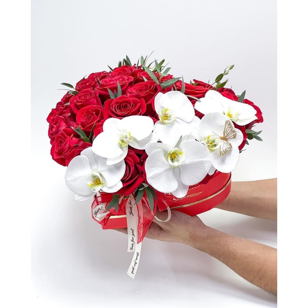 Set 3 Heart Shaped Flower Gift Boxes Red Nested Storage Packaging Container