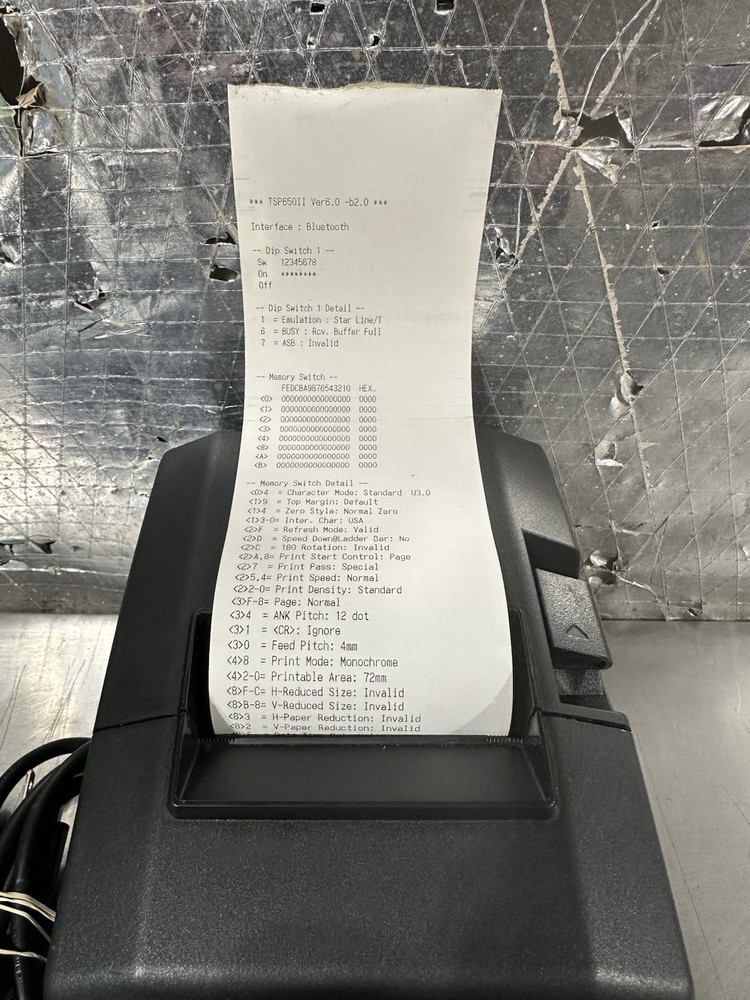 Star Micronics TSP650 Bluetooth Printer POS Printer 654IIBI2
