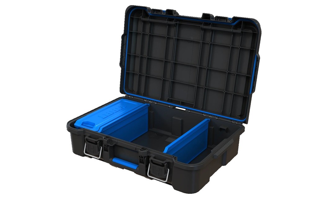 HART Stack Tool Box w/Blue Organizer & Dividers, Fits Modular Storage​