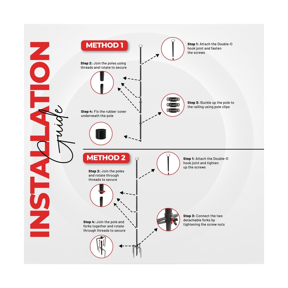 Utopia Home 4 Pack String Light Poles 9FT, Light Poles for Outside String Lig...