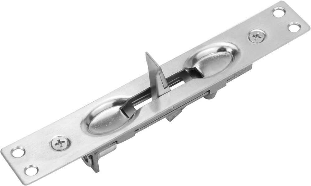 2 Sets 6.7 Inch Extension Flush Bolt for Double Doors Satin Silver Flip-Lever