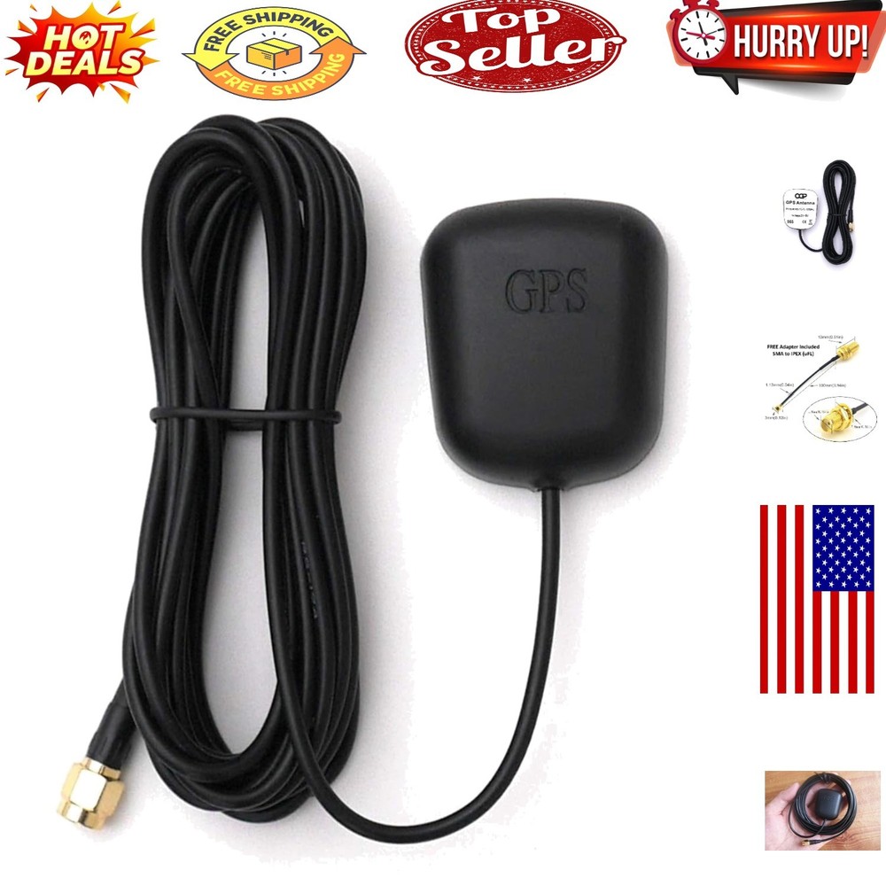 Waterproof Active GPS Antenna with Magnetic Base & 28dB Gain